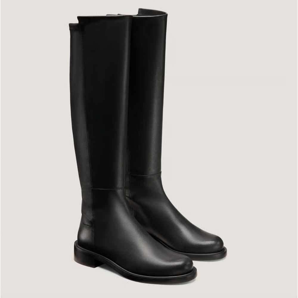 Stuart Weitzman 5050 Knee High Boots Black Leather Size 8.5 NEW womens $895